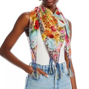 NWOT Johnny Was Silk Scarf- Beautiful, bright colors. No signs of wear/stains